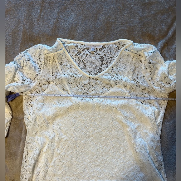 Fever Women's XL Multicolor Lace Blouse with Detachable Shell - Picture 6 of 9